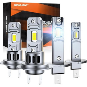 SEALIGHT Kit Led H7+H1 100000LM - Version 2026 avec Ventilateur 25000 tr/min, Design 1:1 Anti-éblouissement, Installation Plug a