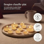 Bolsius D-Light - Lot de 60 Bougies Chauffe-Plat - Dans un Sachet - Durée de Combustion: 6 Heures - Décoratives - Blanches - Con