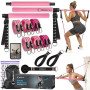 Ensemble de Barres de Pilates et de Bandes de résistance avec poignées, Salle de Sport Portable à Domicile – Livré avec des Affi