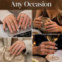 Luxorielle 24 pièces faux ongles automne, faux ongles automne, faux ongles | Press On Nails Automne, Fleurs brunes en forme d'am