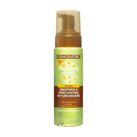 Creme of Nature Pure Honey Hair Food Avocado Mousse Coiffante 207 ml | Définit les Boucles, Hydrate, Fait Briller et Réduit les