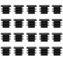 QWORK® 20 PCS 2 x 2 cm Embout de Bouchon en Plastique Noir carré pour Tube de Tuyau, Jambe de Chaise