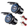 Thlevel Double Prise de Chargeur USB 5V/4.2A avec Interrupteur pour Voiture 12V-24V Bateaux et Marine Moto Camion VUS UTV 2 Pièc