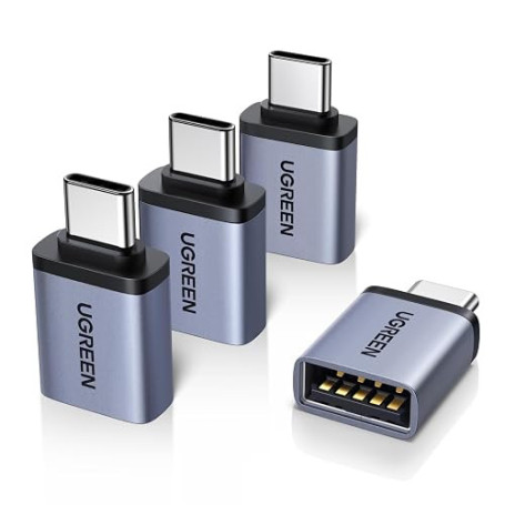 UGREEN Adaptateur USB C vers USB 3.2 10Gbps Type-C vers Type-A (Lot de 4) | Adaptateur OTG, Compatible avec iPhone 17 Pro Max Ai