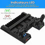 EEEKit Ventilateur pour PS4 Slim, Support Ventilateur de Refroidissement pour PlayStation 4 Pro avec Station de Charge pour 2 Ma