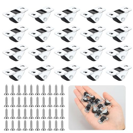 MINGBOLIN Roulettes pour Meubles,20 Pièces Mini Roulette Meuble Petite roulette Petites roulettes 0,5 pouce mini roulettes Sans