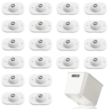 HavaCue 20 Pcs Mini Roulettes Auto-adhésives, Blanc Mini Roues Pivotantes | Blanc Roulettes pour Meubles, 360 Degrés Roulette à