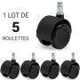 Waytex 78600 Roulettes Auto-freinantes pour Fauteuil de Bureau – Auto-frein Fauteuil Chargé -diamètre 50 mm, pour Sols durs, par