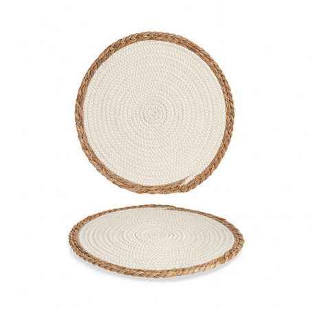 Dessous de plat Blanc/Marron Fibre naturelle (35 x 1 x 35 cm) 16,99 €