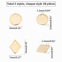 UNICRAFTALE 60 pièces Losange & Breloques Rondes Plates 304 pendentifs en Acier Inoxydable 1.2mm Petit Trou Breloques Doré Pende