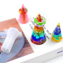 DIYBravo 3 Moules Résine Époxy Cône Hexagonal Pyramide Silicone Pendentif Cube Moule Résine (Trasparente)