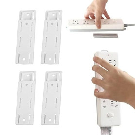 WeddHuis 4 Pièces Support Adhésif Mural pour Multiprise Électrique Rangement Organisateur pour Prises, Routeur WiFi, Ordinateur,