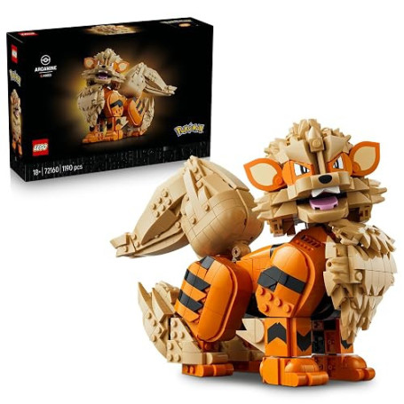 LEGO Pokémon Arcanin 72160 | Set pour adulte, figurine articulée, tête, pattes et queue mobiles, décoration de bureau, idée cade