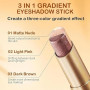 6Pcs Fard à Paupières 3-Couleur Shimmer Gradient Crayon à Paupières,Ombre à Paupières Crème Mate et Irisée