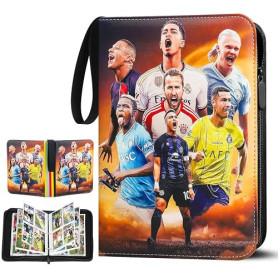 Albums Cartes à Collectionner de Football, Classeur de 50 pages Amovibles pour 4 Pochettes Capacité de 400 Cartes, Livre de Rang