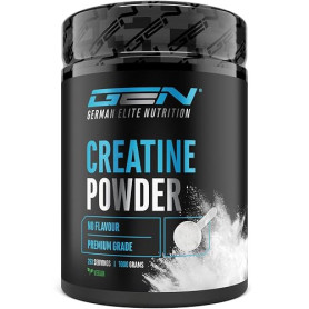 GEN GERMAN ELITE NUTRITION Poudre de Créatine – 1kg (1000 g) | Poudre de Monohydrate de Créatine - Solubilité Optimale & Microfi