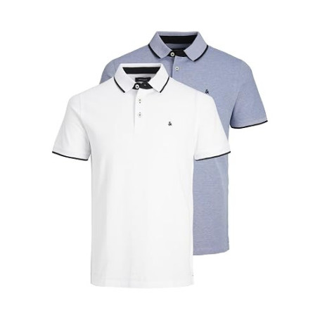 JACK & JONES Jjepaulos Polo SS 2pk MP Polo Homme (Lot de 2)