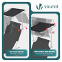 vounot® Lot de 2 Chaise Longue avec Pare Soleil Bain de Soleil Pliable Tissu Polyester Inclinable 4 Positions Transat Charge Max