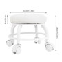 Tabouret Roulant Rond, Tabouret Roulant Bas en Cuir PU, Petit Tabouret Bas Pivotant à 360 ° avec roulettes, Chaise Basse à Siège