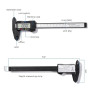 Vinabo Pied à Coulisse Numérique 150 mm, Écran LCD, Fibre de Carbone | 4 Modes de Mesure, Conversion mm/pouce et Remise à Zéro,