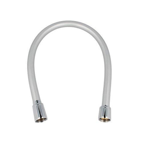tecuro Flexible de douche Premium 0,50 m anti-torsion argenté lisse KTW/DVGW