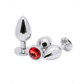 KONFEN 3 Pcs Plug Anale Métal pour Débutants Sex Toýs Plaisir Grand Moyenne Petite Taille Femme Homme, Facilement Nettoyable But