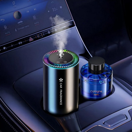 Diffuseur Voiture avec 50ml Parfum (Cologne), Sent Bon Diffuseur Électrique, On/Off Automatique, Atomiseur Ultrasonique, 3 Modes