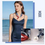 Floruvia Collier foulard en soie pour femmes, Trendy Bohème collier foulard noir et blanc avec charme perle, cadeau bijoux robe