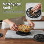 3 Pièces Dessous de Plat Silicone 19.5 cm, Antiadhésif Dessous de Cuisine | Noir Antidérapant et Résistant à Chaleur Sous Plat C