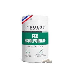 Impulse Nutrition - Fer Bisglycinate 14mg/Gélule - Immunité - Cure 60 jours | Fatigue, Énergie & Oxygénation - Formule Pure & Ef