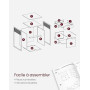 VASAGLE Caisson de Bureau à 2 Tiroirs, Rangement Document à roulettes | Compartiment Ouvert, Cadre en Acier, Style traditionnel
