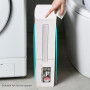 Poubelle de Salle de Bain Fine avec Brosse, Couvercle Escamotable, Poubelle 3 en 1, 1,3 Gallon pour Petit Espace, Seau Intérieur