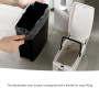 Poubelle de Salle de Bain Fine avec Brosse, Couvercle Escamotable, Poubelle 3 en 1, 1,3 Gallon pour Petit Espace, Seau Intérieur