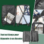 LEADZM Set de 3 Valises de Voyage (Noir) | Valise Grande Taille & Cabine, Set de Bagage pour Voyage, ABS avec Coins Renforcés, r