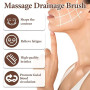 TRMPLX Set Brosse drainage lymphatique visage - 2 brosses de massage en fibres naturelles, outil pour dégonfler le visage et sti