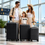 LEADZM Set de 3 Valises en PP, Valise Grande Taille & Cabine (Noir) | 4x plus résistante, Résiste au froid jusqu’à -35°C, Surfac
