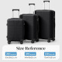 LEADZM Set de 3 Valises en PP, Valise Grande Taille & Cabine (Noir) | 4x plus résistante, Résiste au froid jusqu’à -35°C, Surfac