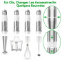 BESROY Mixeur Plongeant 5 en 1, 1100W, Vitesse Progressive, Lames Inox & Protection Anti-rayures, Hachoir Électrique, Fouet, Mou