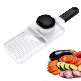 Ibergrif M526 Mandoline Cuisine, Coupe Légumes Réglable 1–4 mm | Protection Anti-Doigts, Verrou de Sécurité, Nettoyage Facile, p