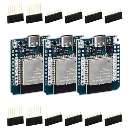 Pack de 3 Cartes de développement de modules ESP32 Mini USB C ESP32 NodeMCU WiFi Bluthooth compatibles avec Arduino