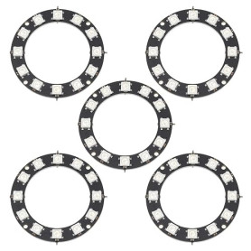 The Lord of the Tools Lot de 5pcs Anneaux LED RVB 12 Bits WS2812 5050 LED pour Murs LED Publicité Karaoké Décorations de Mariage