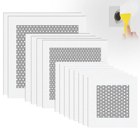 flintronic 14 Pièces Patch de Réparation de Mur en Aluminium, 2/4/6 Inch Patchs Auto-Adhésif en Maille, Kit de Réparation de Clo