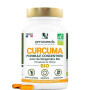 Curcuma BIO Haute Absorption | + Gingembre | 87% Curcumine | 120 gélules | Sans Poivre Noir | Extraits Concentrés | Articulation