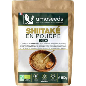Shiitaké en poudre BIO 150g | Champignons séchés moulu | 100% Pur et Cru | Idéal en cuisine, goût Umami | Poudre fine | Qualité