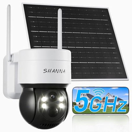 [5G & 2,4G] Camera Exterieur Sans Fil Solaire,Batterie 7800mAh et panneau solaire 6W,Camera Solaire Exterieur WiFi Sans Fil sur