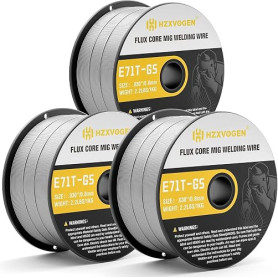 H HZXVOGEN Fil Fourré E71T-GS 0,8MM 1kg MIG Lot de 3 | pour Acier au Carbone et Acier Doux,Faibles Projections,pour Soudage en E