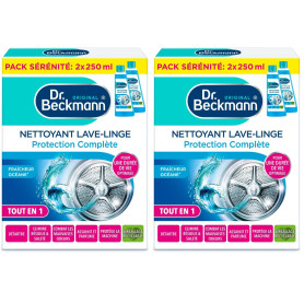 Dr. Beckmann Nettoyant Lave-Linge Protection Complète | TOUT EN 1 | Fraîcheur Océane (2X250ml)-500ml (Lot de 2)