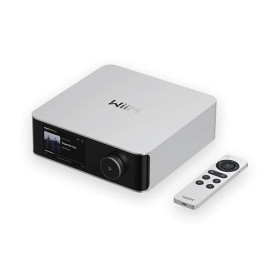 WiiM Amp Ultra, ampli stéréo Streaming, HDMI Arc & RoomFit, Argent | Améliorez les enceintes passives avec 100W/canal sous 8Ω,so