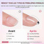 4x15ml Gel UV pour Ongles, Gel de Construction pour Extension et Modelage, Acrylique Blanc, Rose, Nude et Transparent, Vernis à