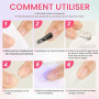 4x15ml Gel UV pour Ongles, Gel de Construction pour Extension et Modelage, Acrylique Blanc, Rose, Nude et Transparent, Vernis à